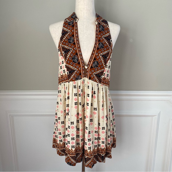 Free People Charlotte Printed Halterneck top/Tunic Size S - Picture 7 of 15
